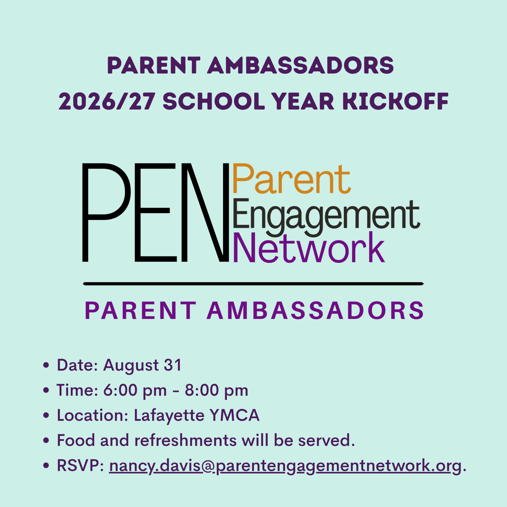 PEN Ambassadors 2026/27 Kickoff Meeting