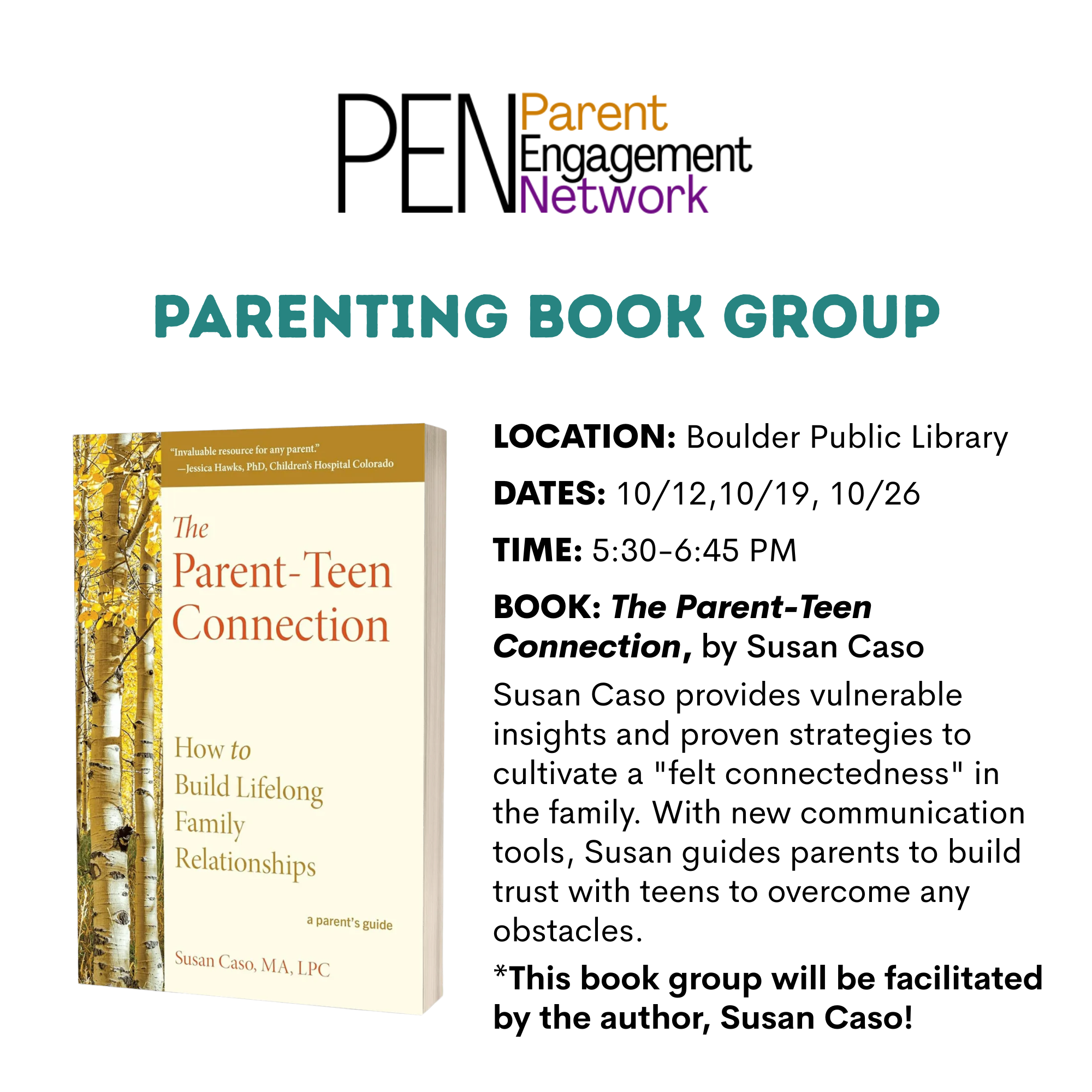 Parenting Book Group: Parent-Teen Connection at Boulder Library